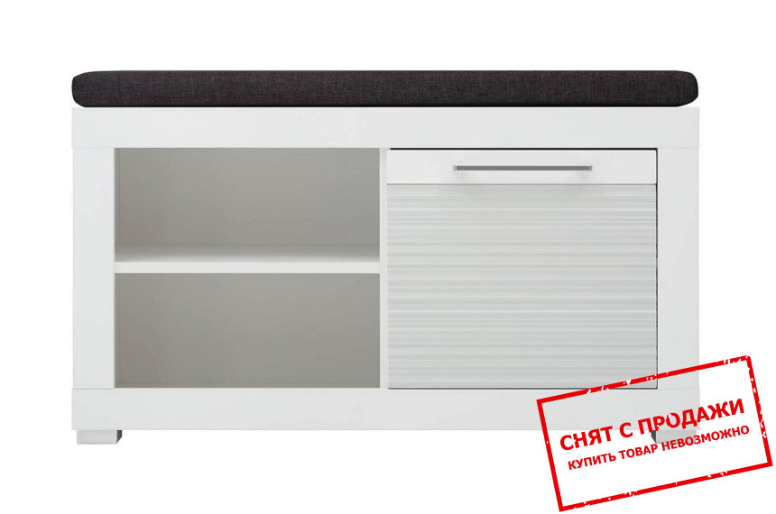 Тумба для обуви Flames REG1D/5/9 BRW 1-дверная Белый/белый глянец