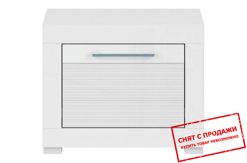 Тумба прикроватная Flames KOM1S BRW с 1 ящиком Белый/белый глянец
