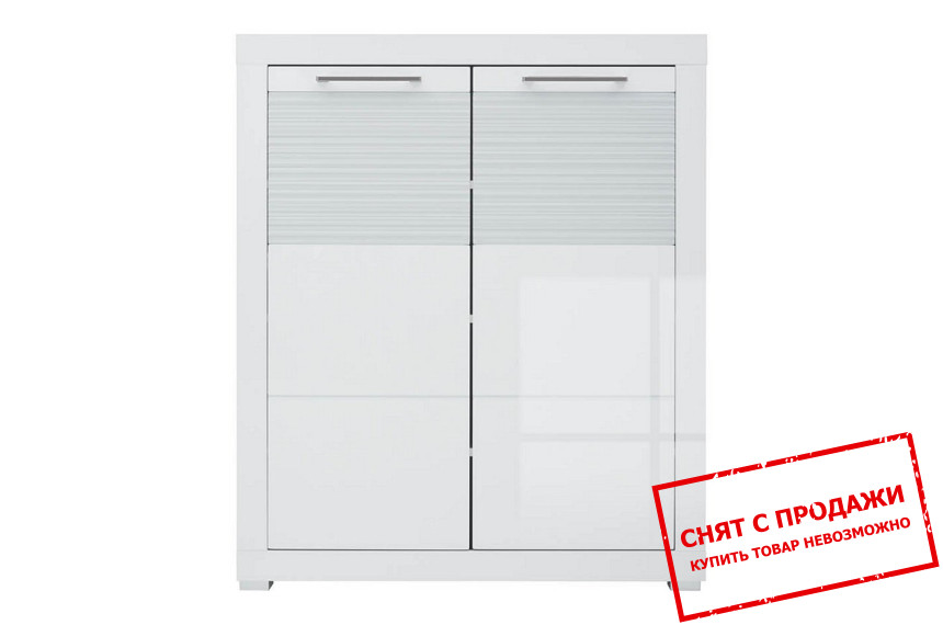 Тумба Flames REG2D/11/9 BRW 2-дверная Белый/белый глянец