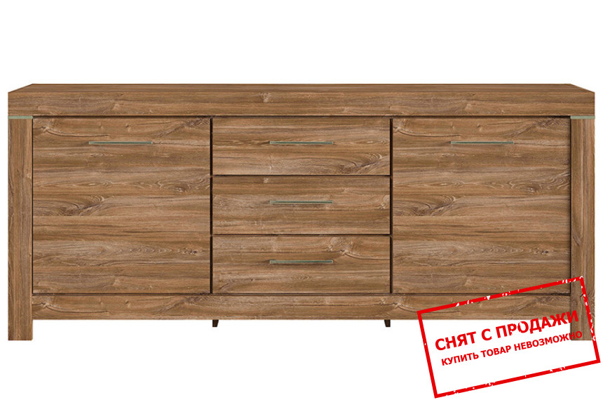 Комод Gent KOM2D3S/9/20 BRW 2-дверный с 3 ящиками Дуб стирлинг
