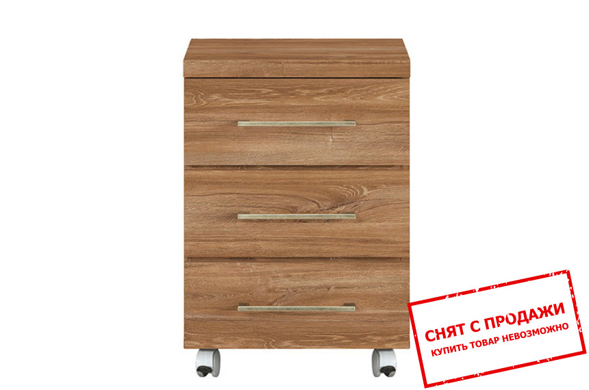 Тумба к компьютерному, письменному столу Gent KON3S/6/4 BRW с 3 ящиками на колесиках Дуб стирлинг