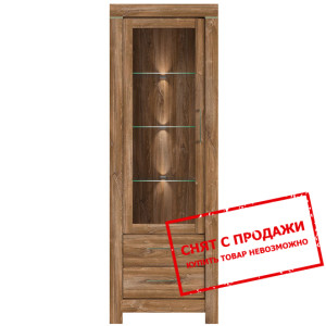 Витрина Gent REG1W2S/20/7 BRW 1-дверная с 2 ящикам...