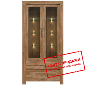 Витрина Gent REG2W2S/20/10 BRW 2-дверная с 2 ящика...