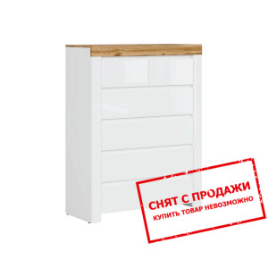 Комод Holten KOM6S BRW с 6 ящиками Белый/белый гля...