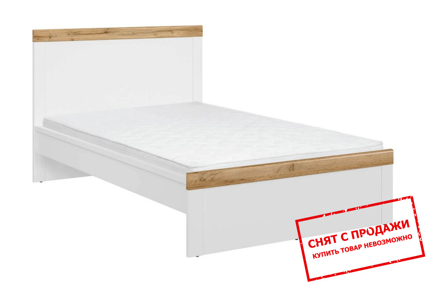 Кровать (каркас) LOZ/120 Holten BRW Белый/белый глянец