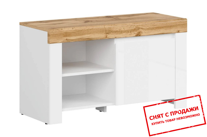 Тумба для обуви Holten REG1D/50 BRW 1-дверная Белый/белый глянец