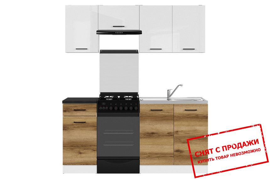 Кухня Junona Line 170 Белый глянец/Дуб делано светлый/Белый BRW