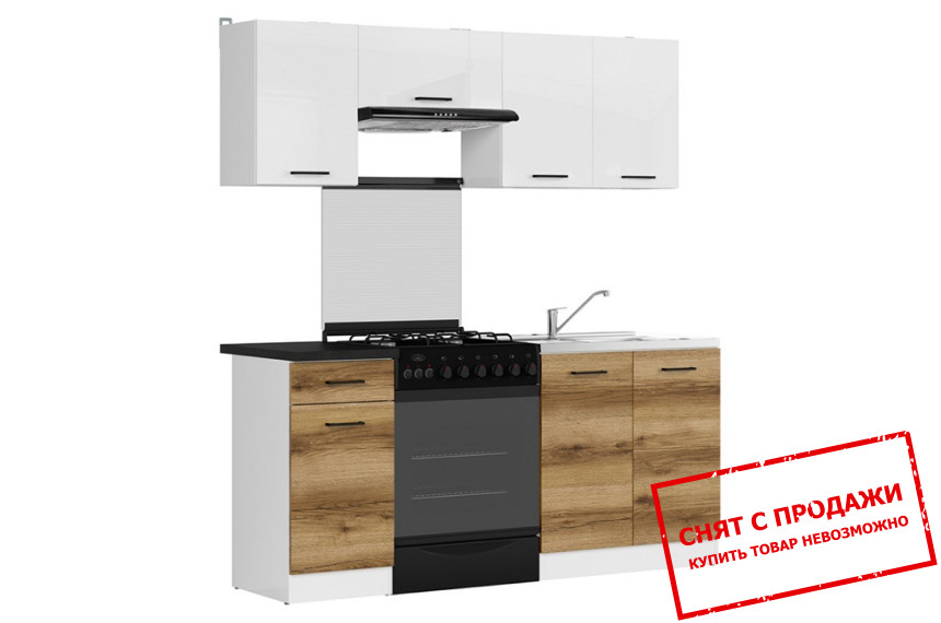 Кухня Junona Line 180 Белый глянец/Дуб делано светлый BRW