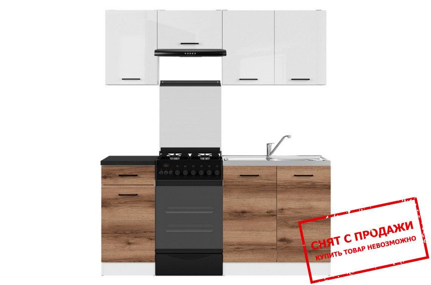 Кухня Junona Line 170 Белый глянец/Дуб делано темный/Белый BRW