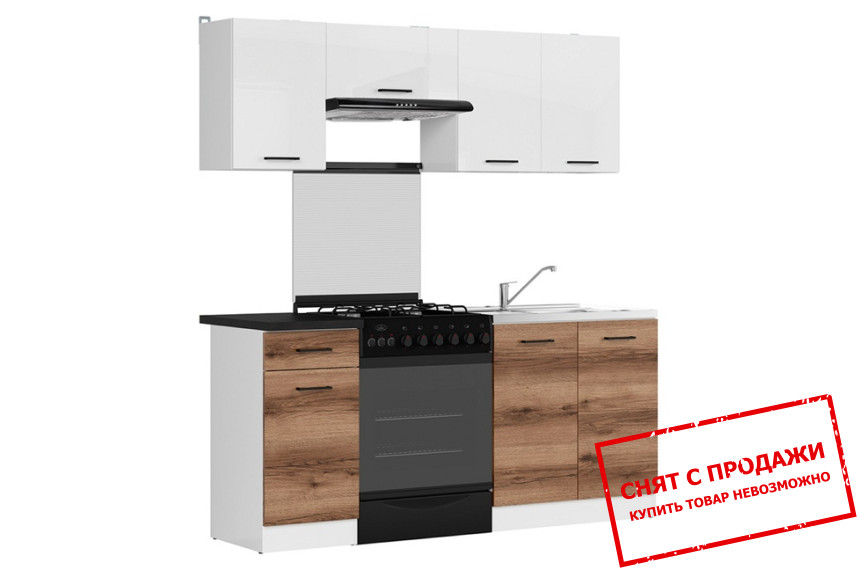 Кухня Junona Line 180 Белый глянец/Дуб делано темный BRW