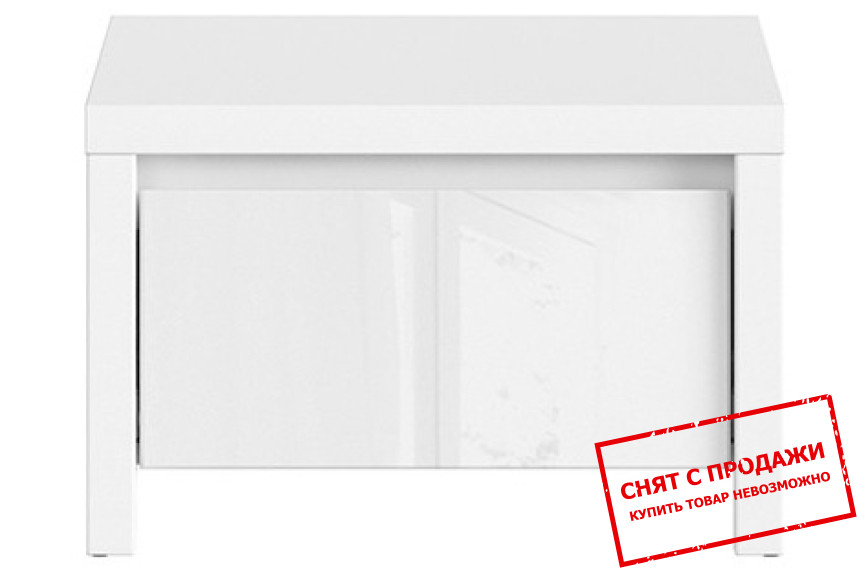 Тумба прикроватная Каспиан Белый/белый блеск KOM1S BRW