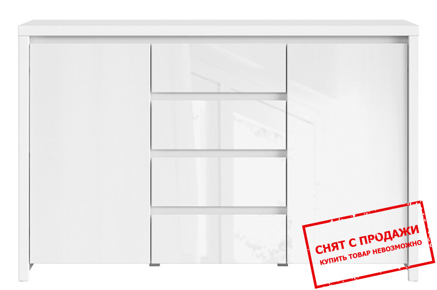 Комод Каспиан Белый/белый блеск KOM2D4S BRW