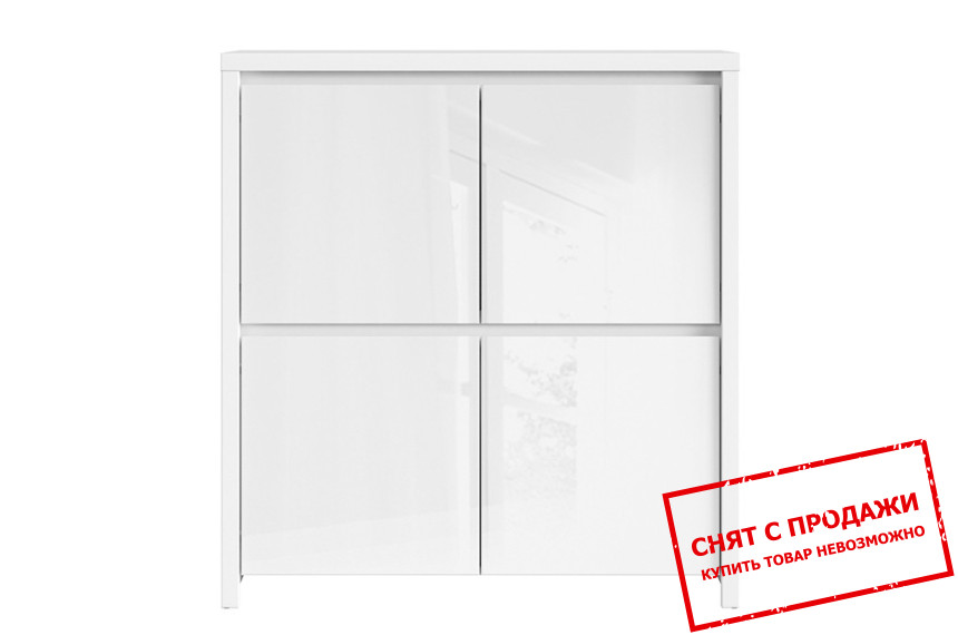 Комод Каспиан Белый/белый блеск KOM4D BRW