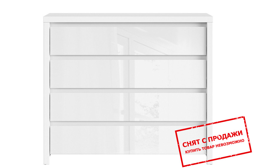 Комод Каспиан Белый/белый блеск KOM4S BRW