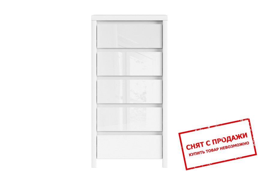 Комод Каспиан Белый/белый блеск KOM5S BRW