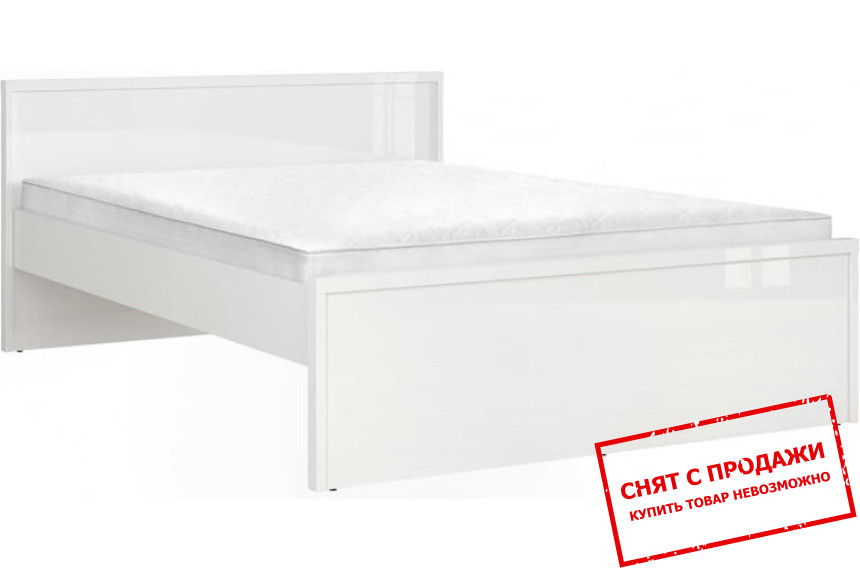Кровать (каркас) Pori LOZ140 BRW двухспальная Белый/белый глянец