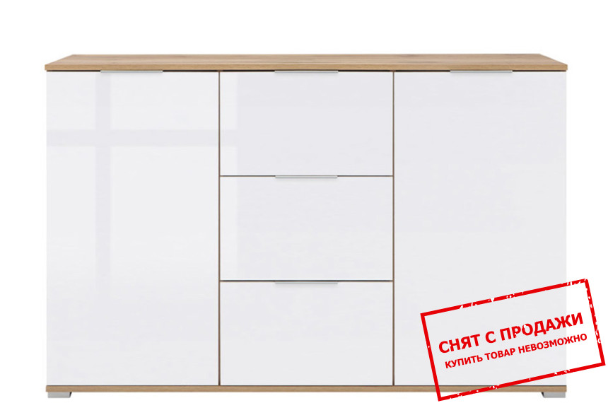 Комод Злата / Zele KOM2D3S БРВ 2-дверный с 3 ящиками Дуб тахо/белый матовый