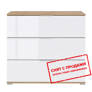Комод Злата / Zele KOM3S БРВ с 3 ящиками Дуб тахо/белый матовый
