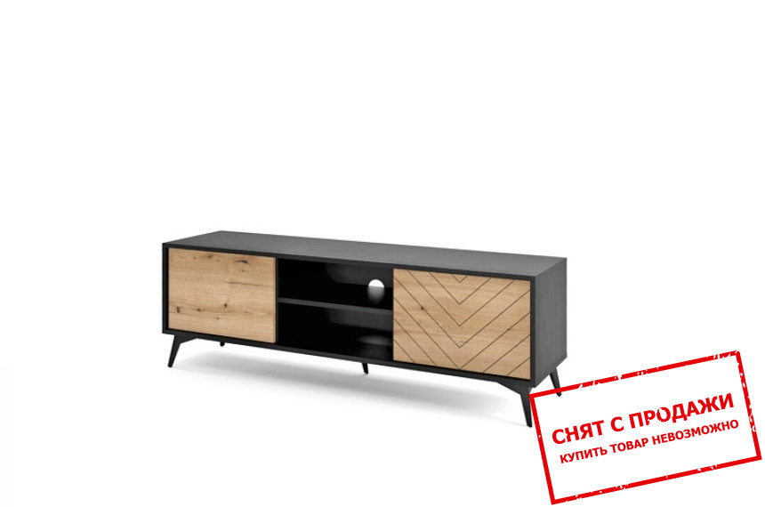 Тумба под ТВ Adamant 2D/154 2-дверная Дуб эвок/черный