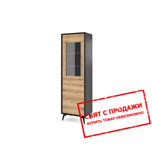 Витрина Adamant 2D1W/54 2-дверная Дуб эвок/черный...