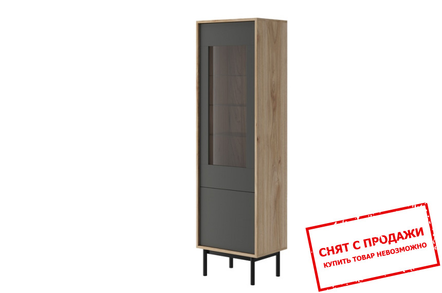 Витрина Asic 2D1W/54 2-дверная Джексон хикори/графит