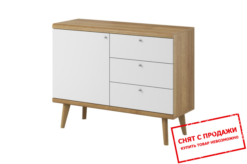 Комод Crimo 1D3S/107 1-дверный с 3 ящиками Дуб ривьера/белый