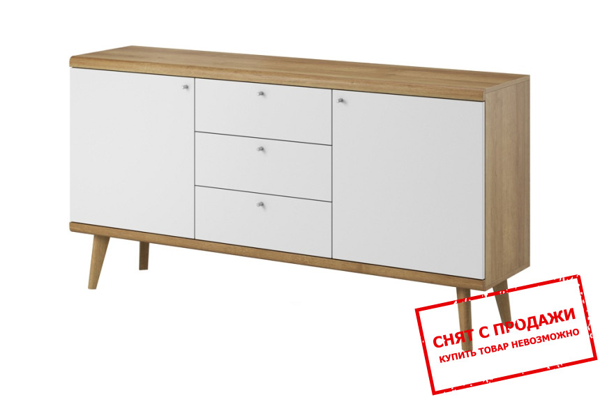 Комод Crimo 2D3S/160 2-дверный с 3 ящиками Дуб ривьера/белый