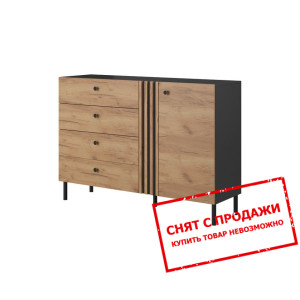 Комод Deco D4S/138 1-дверный с 4 ящиками Дуб крафт золотой/антрацит