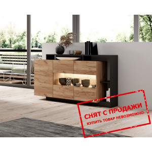 Комод Alva 3D2W/155 3-дверный Дуб крафт/антрацит