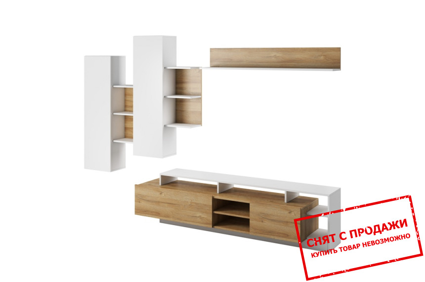 Стенка в гостиную Alva Дуб грандсон/белый