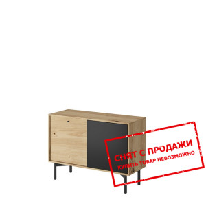 Комод Low 2D/102 2-дверный Дуб артизан/черный перл