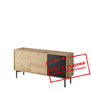 Комод Low 2D3S/151 2-дверный с 3 ящиками Дуб артизан/черный перл