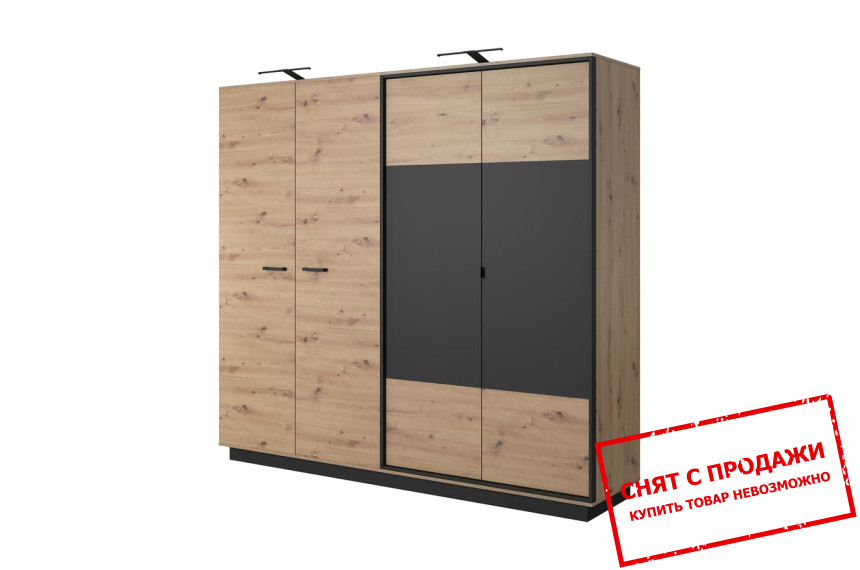 Шкаф платяной Perfect Home Нест / Nest 4D/220 4-дверный Дуб артизан/антрацит