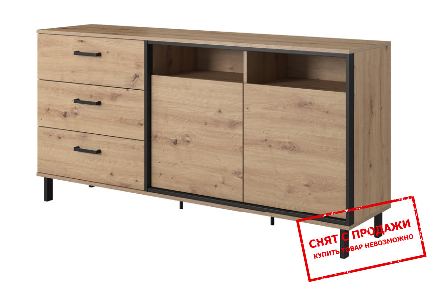 Комод Perfect Home Нест / Nest 2D3S/165 2-дверный с 3 ящиками Дуб артизан/антрацит