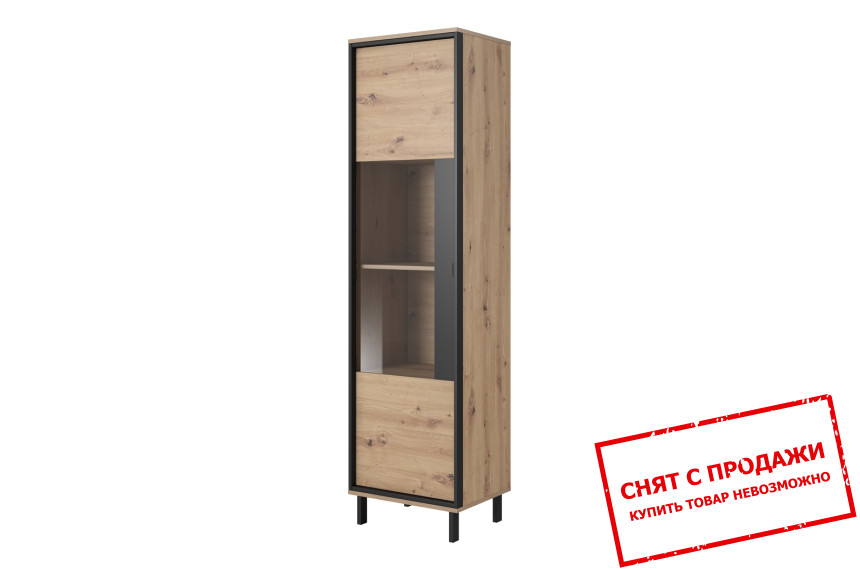 Витрина высокая Nest 1D1W/52 1-дверная Дуб артизан/антрацит