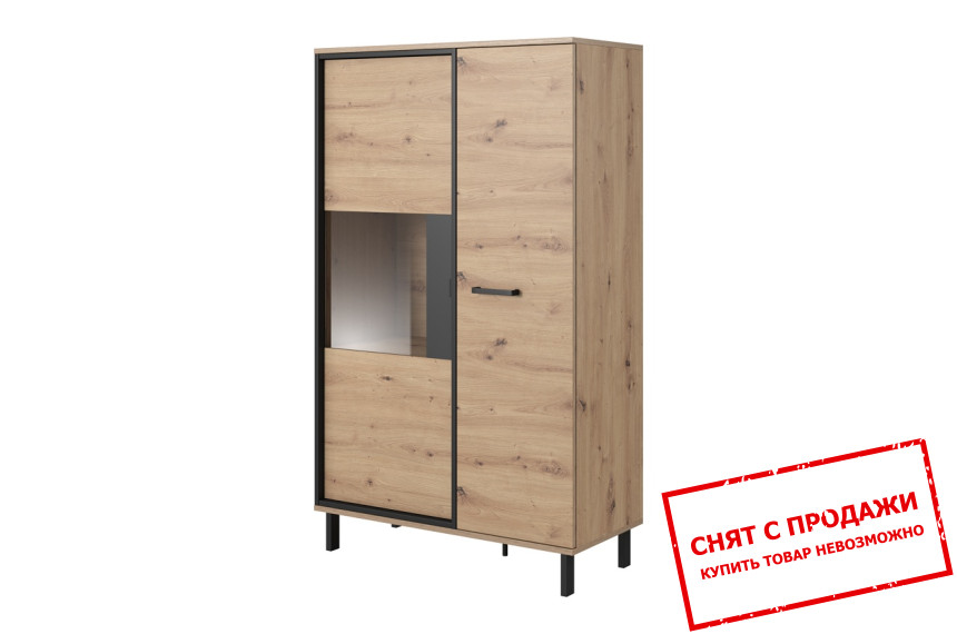 Витрина низкая Perfect Home Нест / Nest 2D1W/90 2-дверная Дуб артизан/антрацит