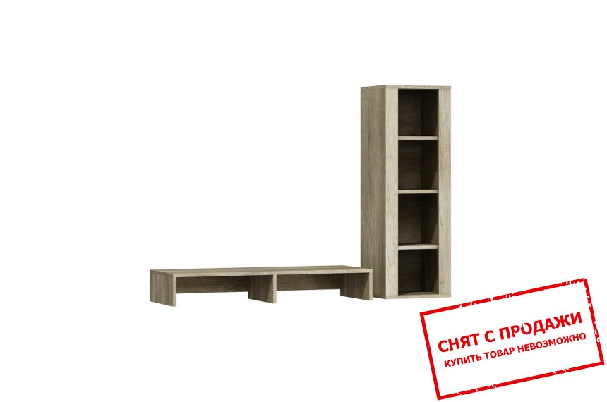 Надставка под ТВ 100 Pari 35 с cтеллажом Кантри серый/глянец