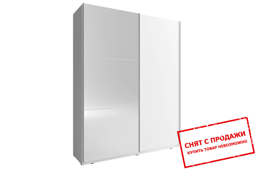 Шкаф-купе Мика II / Mika II 150 Perfect Home 2-дверный с зеркалом Белый