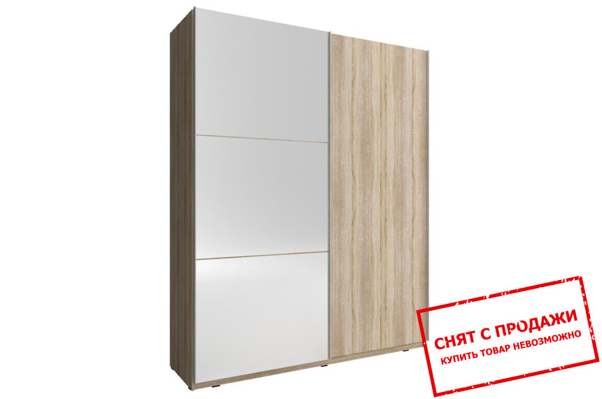 Шкаф-купе Мика II / Mika II 150 Perfect Home 2-дверный с зеркалом Дуб сонома