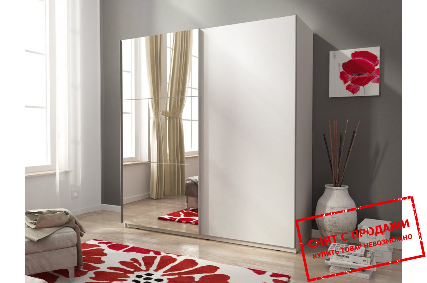 Шкаф-купе Мика II / Mika II 200 Perfect Home 2-дверный с зеркалом Белый