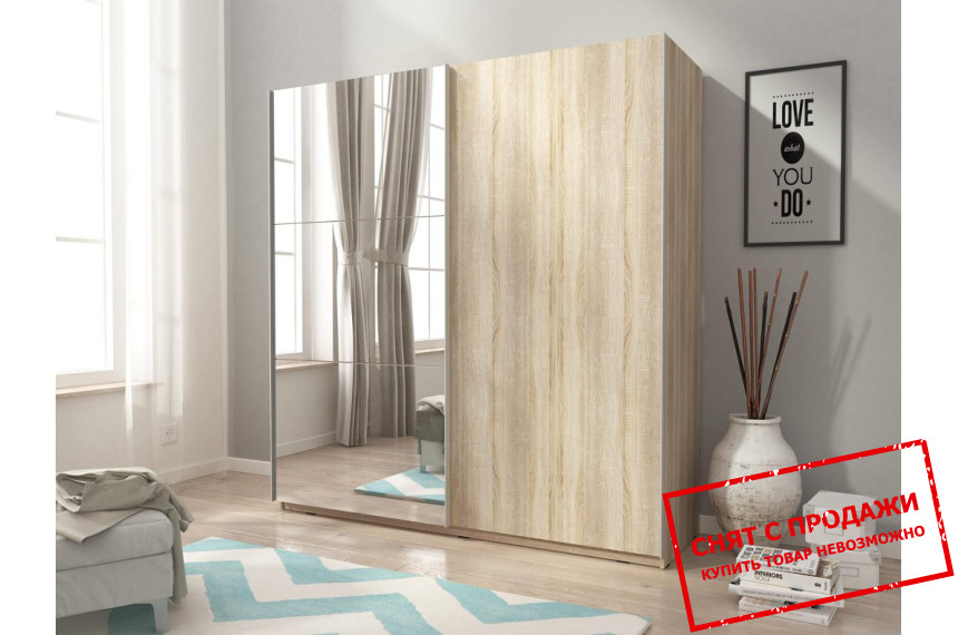Шкаф-купе Мика II / Mika II 200 Perfect Home 2-дверный с зеркалом Дуб сонома