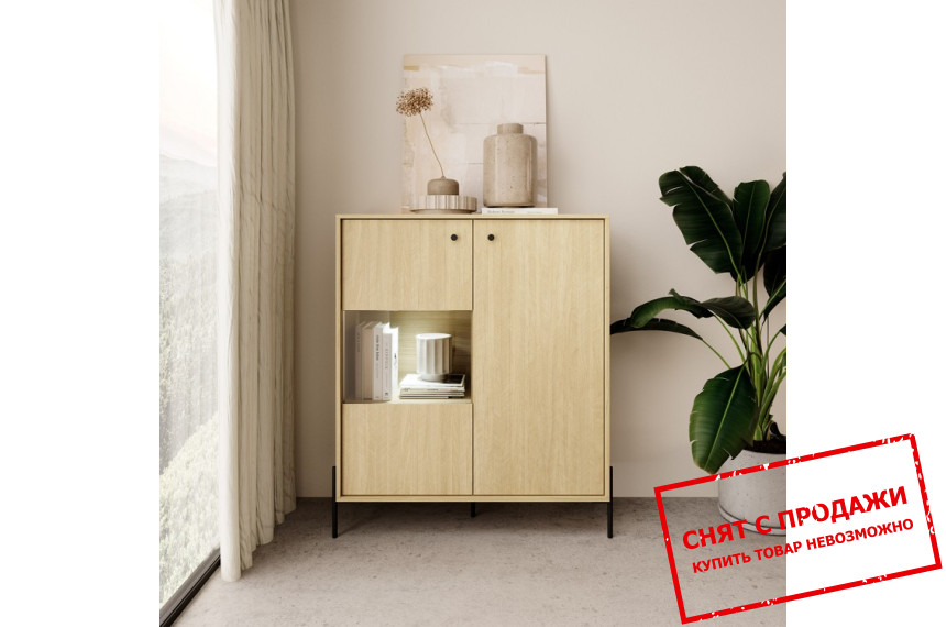 Витрина Perfect Home Сканди / Scandi 2D1W/103 2-дверная Дуб сканди/ель сканди