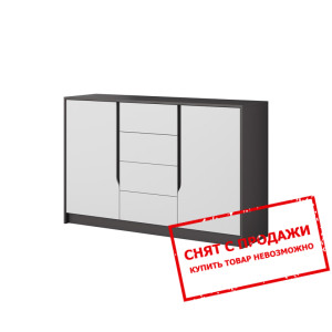 Комод Sega 2D4S/138 2-дверный с 4 ящиками Графит/белый