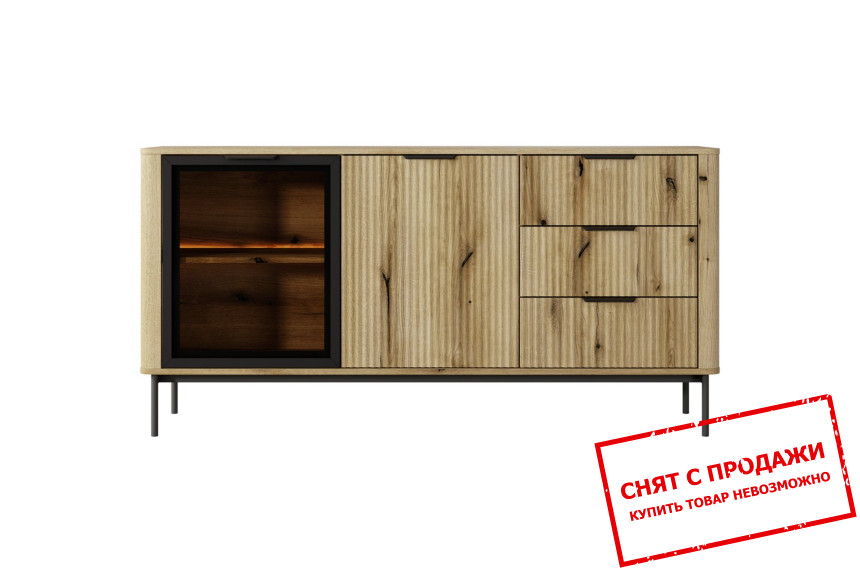 Комод с подсветкой Perfect Home Вилсон / Wilson 2D3S/163 2-дверный с 3 ящиками Дуб эвок