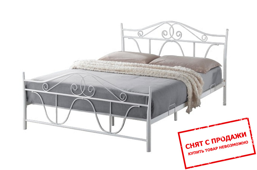 Кровать металлическая (с основанием) Signal Denver 160х200 двуспальная Белый