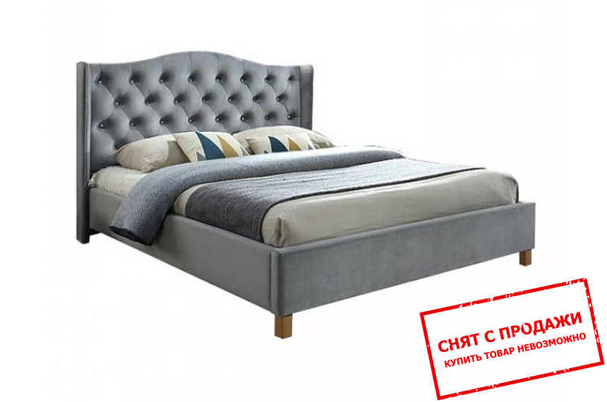 Кровать (с ламелями) Signal Aspen 140х200 двуспальная Серый