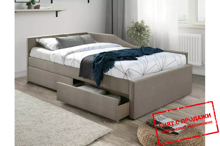 Кровать (с ламелями) Signal ELIOT VELVET 120x200 односпальная 