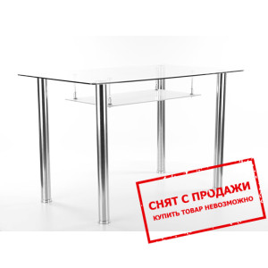 Стол обеденный Signal Hektor 120x70 Прозрачный/хро...