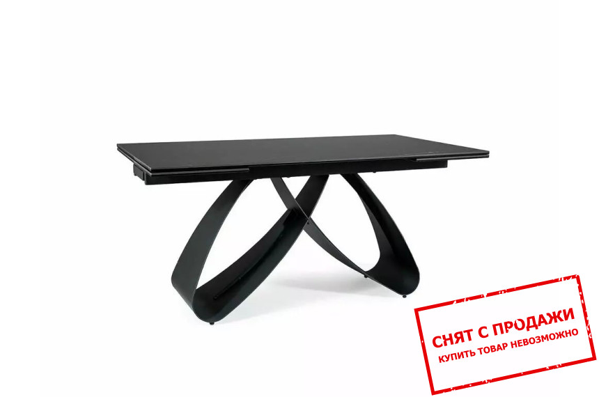 Стол раскладной Signal SAMANTA CERAMIC 160x90/240 Черный SAHARA NOIR/черный мат