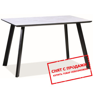 Стол обеденный Signal Samuel 120x80 Белый/черный...